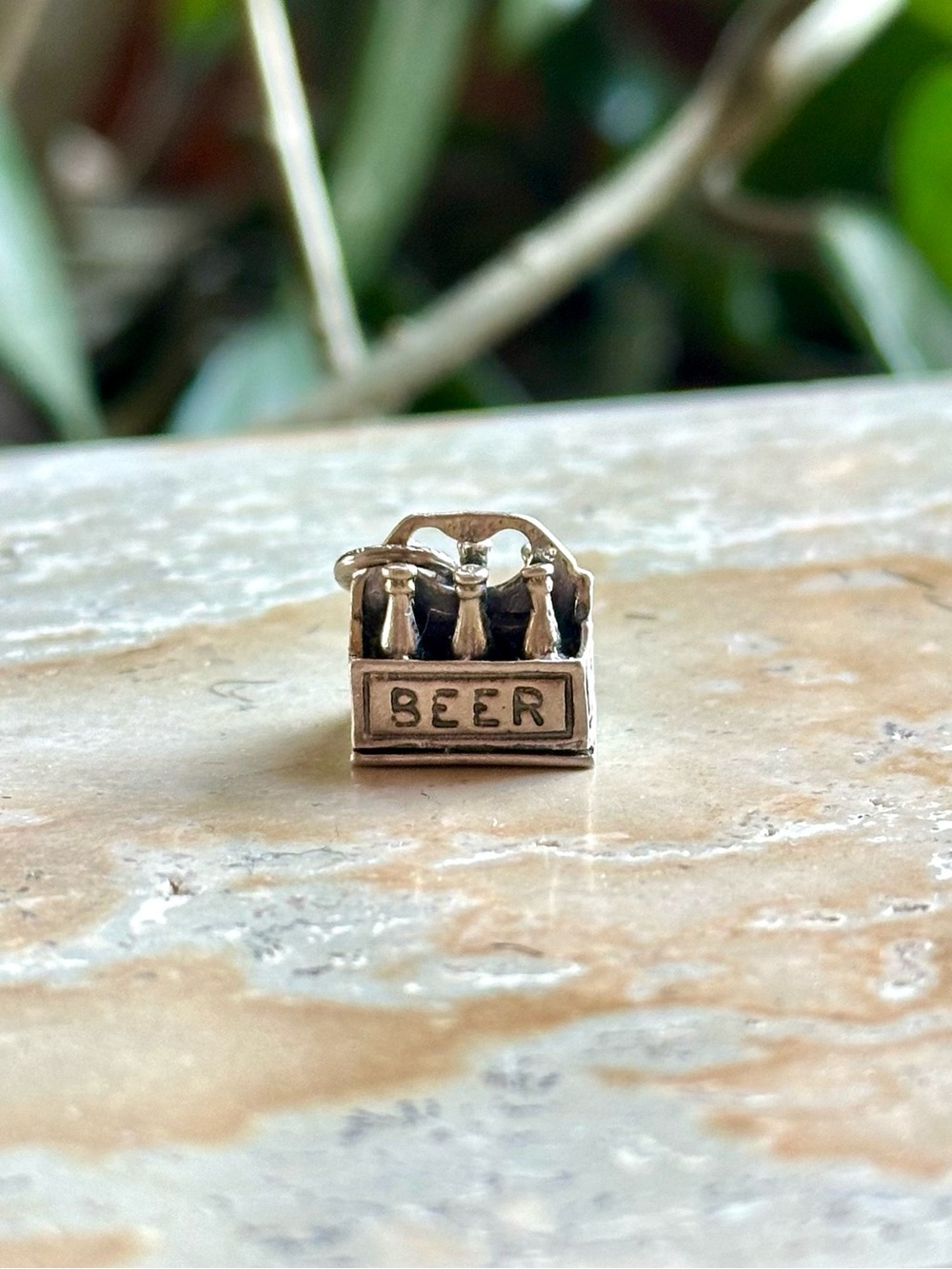 Vintage Beer Charm Sterling Silver
